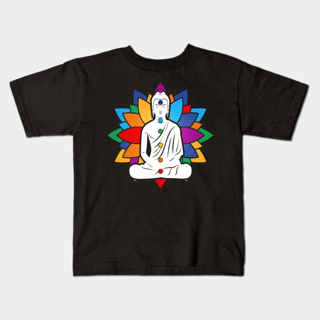 Buddha Chakra Meditation Kids T-Shirt by RadStar